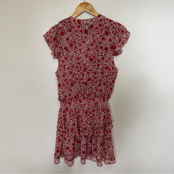MISA Revolve Marnie Mini Dress Rust Animal Floral Red/Cream Size Large - Picture 6 of 6